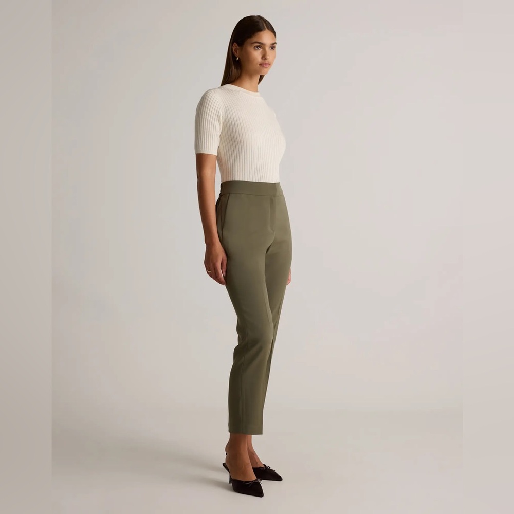 Quince Stretch Crepe Ankle Pants in Olive 10 - Picture 3 of 11